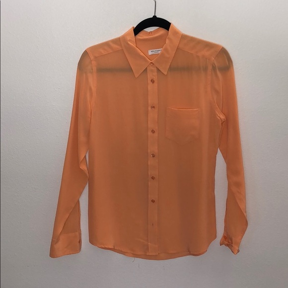 Equipment Signature Silk Blouse Peach Orange - Picture 1 of 4